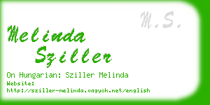 melinda sziller business card